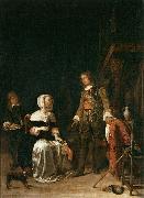 Gabriel Metsu Soldier Paying a Visit to a Young Lady oil on canvas